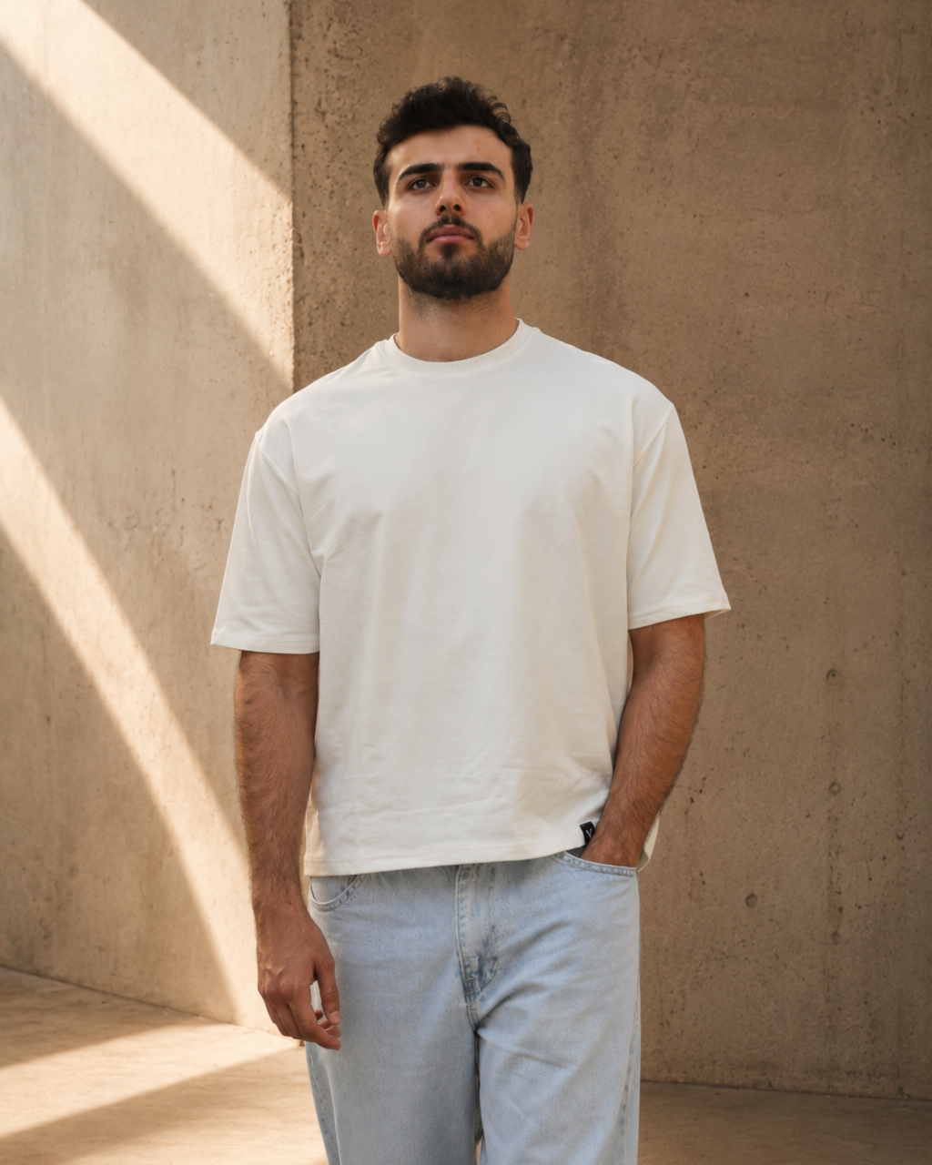 VELEN Boxy Cropped Tee — White
