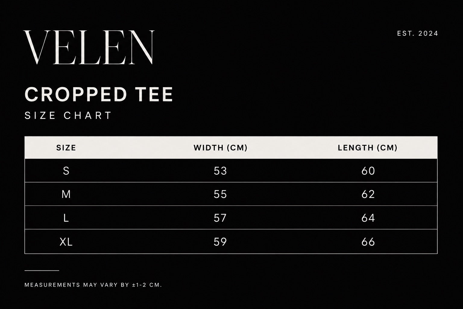 VELEN Boxy Cropped Tee — Black
